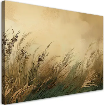 Produktbild von Leinwandbild Wiese Gras Natur 60x40 Feeby Beige bild für die wand bereit zum aufhängen