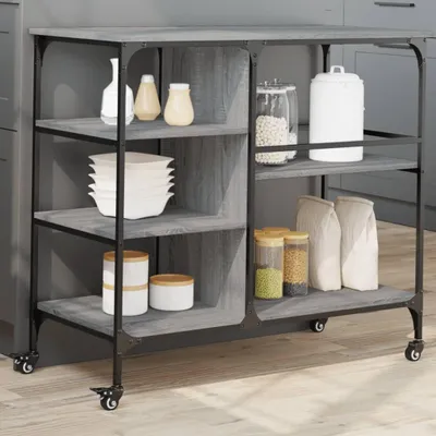 Obrázek produktu pro Kuchyňský vozík 100 x 45 x 89,5 cm kompozitní dřevo Šedá sonoma