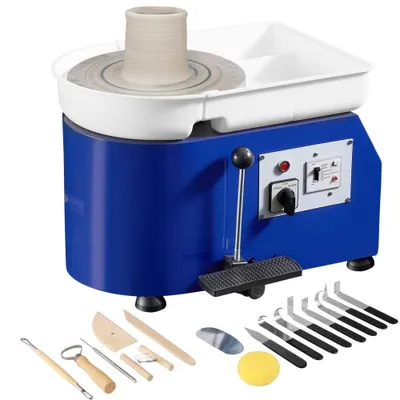Produktbild von Töpferstudio-Meister - Elektrische Töpferscheibe 350W, 28cm 300 U/min, inkl. Pedal & Schürze, Formmaschine für Anfänger, Enthusiasten - Keramikrad Maschine