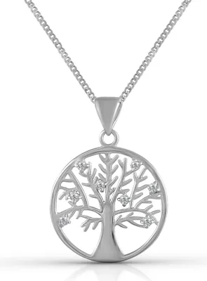Produktbild von F Anhänger mit Kette 925 Sterling Silber Lebensbaum