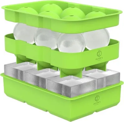 Immagine prodotto di Set da 2 stampi per cubetti di ghiaccio, per gin e whisky, per bevande fredde, grandi, impilabili