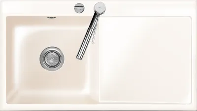 Produktbild von Flächenbündige Spüle MERA 90 Magnolie mit Becken links und Excenterbedienung