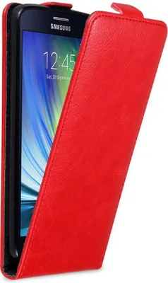 Produktbild von Cadorabo Hülle für Samsung Galaxy A8 2015 Schutz Hülle in Rot Flip Etui Handyhülle Case Cover