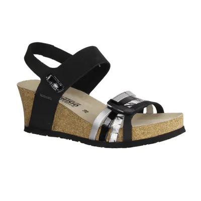 Produktbild von Mephisto Lucia Damensandalette, Leder, Black, Keilsandale - Damenschuhe Sandalette / Sling, Schwarz, leder 