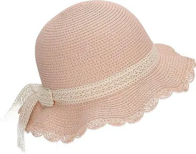 Productafbeelding van Zonnehoed voor meisjes met een gerimpelde rand en een decoratieve band - UV-bescherming 50+ - Hoed voor kinderen en baby's - Zomerhoed