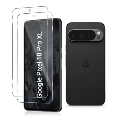 Produktbild von CLM-Tech 2er Set Schutzfolie kompatibel mit Google Pixel 10 Pro XL Panzerfolie Panzerglas Crystal Clear Displayschutz 9H Glas Displayfolie Schutzglas - Unterstützt Fingerabdruck-ID - Folie kristallklar 2X Stück
