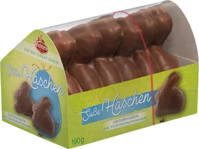Produktbild von Wicklein Süße Hasen Osterhasen mit Vollmilchschokolade Packung 190g