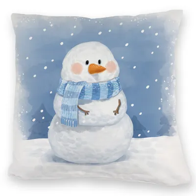Produktbild von Schneemann im Wintersturm Kuschelkissen