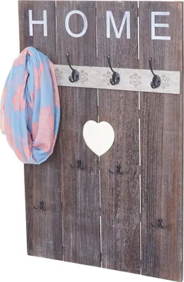 Immagine prodotto di Armadio a muro HWC-C89 Home, Armadio a pannello, Shabby-Look Vintage, 8 Ganci 91x60cm ~ braun, shabby