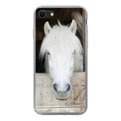 Produktbild von MuchoWow® Handyhülle Schutzhülle Hülle für iPhone 8 Pferde - Pferdestall - Regale Silikon Softcase Handy Hülle - Schutzhaube