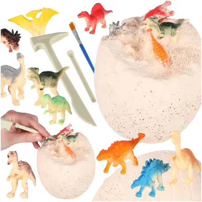 Produktbild von Dinosaurier Ausgrabung Ei XL Dinosaurier 12 Figuren archäologisches Set