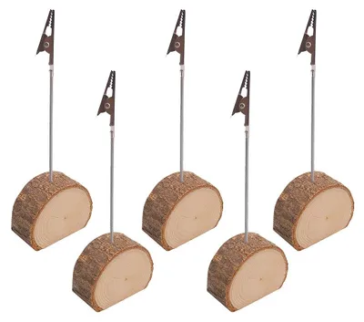 Image de Support pour photos avec pince – Lot de 5 – Porte-cartes de table pour bureau et décoration