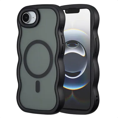 Image de Coque arrière Selencia Wavy avec MagSafe pour Apple iPhone 17e / 16e - Noir