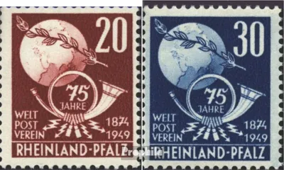 Produktbild von Briefmarken Franz. Zone-Rheinland Pfalz 1949 Mi 51-52 (kompl.Ausg.) postfrisch 75 Jahre Weltpostverein