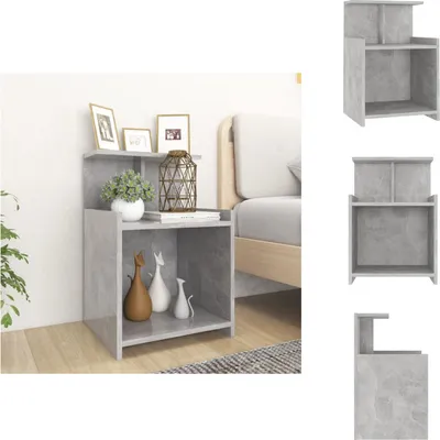 Immagine prodotto di vidaXL Comodino grigio cemento 40x35x60 cm materiale legno - Comodini