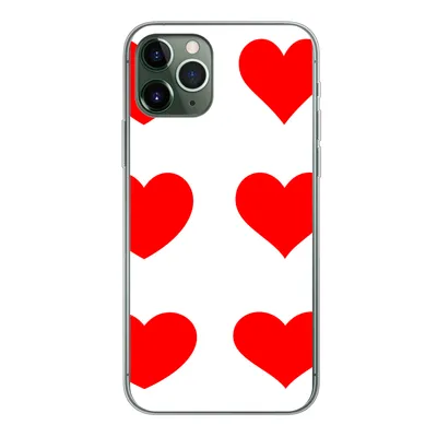 Produktbild von MuchoWow® Handyhülle Schutzhülle Hülle für iPhone 11 Pro Eine Illustration mit neun roten Herzen Silikon Softcase Handy Hülle - Handy