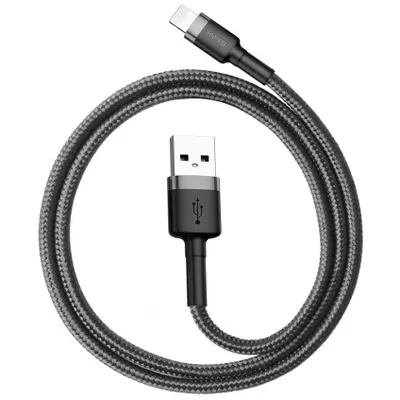 Zdjęcie produktu dla Baseus Cafule USB na Lightning, 2,4 A, 0,5 m - Szary/Czarny