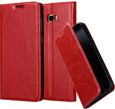 Produktbild von Cadorabo Hülle für Samsung Galaxy J4 PLUS Schutz Hülle in Rot Handyhülle Etui Case Cover Magnetverschluss