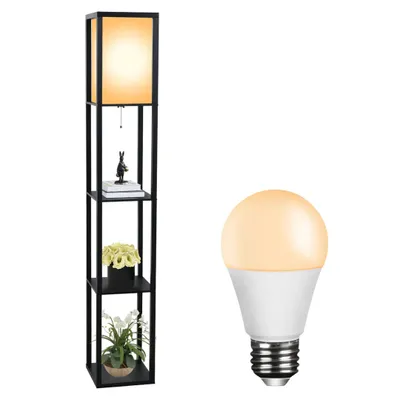 Produktbild von 3 Ebene Stehlampe Stehleuchte Bodenlampe 160cm E27 Innenbeleuchtung Holz Schwarz