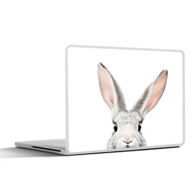 Produktbild von MuchoWow® Laptop Aufkleber Sticker Cover Kaninchen - Tiere - Natur - Weiß 31x22.5 cm - Laptop-Deko
