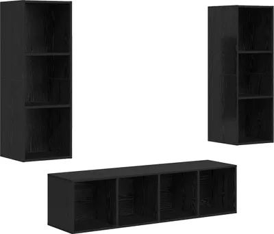 Immagine prodotto di vidaXL Set di mobili per TV 3 pezzi in rovere nero con materiale a base di legno