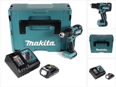 Obrázok produktu pre Akumulátorový vŕtací skrutkovač Makita DDF 459 Y1J 18V 45Nm v Makpac + 1x 1,5 Ah batéria + nabíjačka