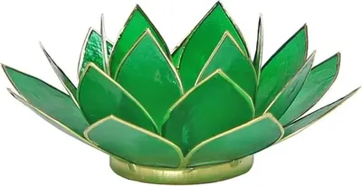 Produktbild von Lotus Atmospheric Light 4. Chakra Grüner Goldbesatz – 13,5 cm