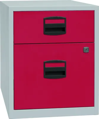 Produktbild von Bisley Home Beistellschrank auf Rollen Home Office - Farbe: Lichtgrau/Kardinalrot