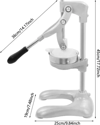 Produktbild von Manuelle Zitruspresse aus Edelstahl - Juicer mit Doppelkopf - 12 cm Sieb - 36 cm Hebel - Leicht zu reinigen - Silber