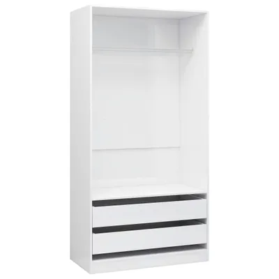 Produktbild von Kleiderschrank Hochglanz-Weiß 100x50x200 cm Holzwerkstoff