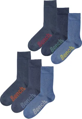 Produktbild von Bench Socken Damen Herren Basic Socken für Freizeit und Alltag 6 -teilig jeans-meliert Größe 43/46