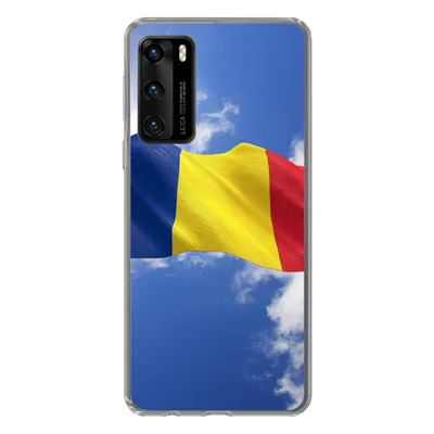 Produktbild von MuchoWow® Handyhülle Schutzhülle Hülle für Huawei P40 Rumäniens Flagge weht am Himmel Silikon Softcase Handy Hülle - Handytasche