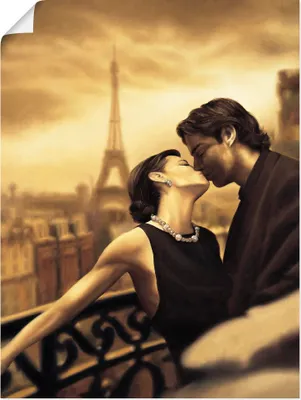 Produktbild von ARTland Poster Kuss in Paris Größe: 45x60 cm