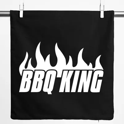Produktbild von Huuraa Kissenbezug BBQ King Flammen 40x40cm Black Baumwolle Dekokissenbezug Geschenkidee