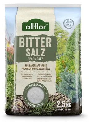 Produktbild von Allflor Pflanzendünger Bittersalz 16% MgO gegen Gelb- und Braunfärbung 2,5 kg