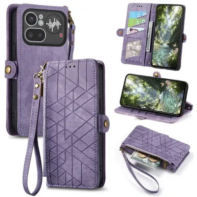 Produktbild von Handyhülle Wallet Klapphülle Für Nothing Phone 4a Pro Kunstleder Zipper Lila