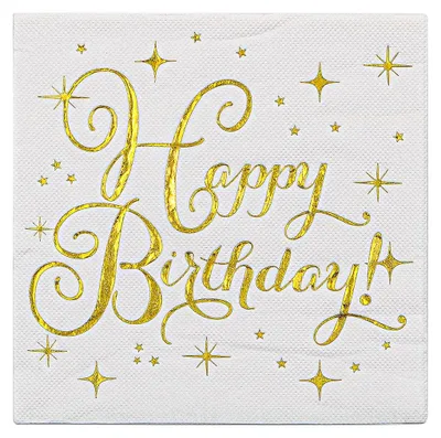 60 Happy Birthday Servietten, 33x33 cm, 2-lagig, für Geburtstagsfeiern