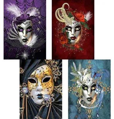 Immagine prodotto di Kit per il mosaico diamantato fai-da-te con l'immagine di una donna elegante e una maschera