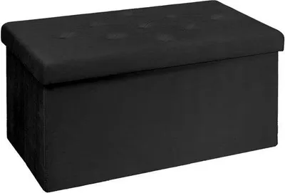 Produktbild von Famanu Aufbewahrungsbank Faltbarer Hocker - Samt, Schwarz, 76 x 38 x 38 cm