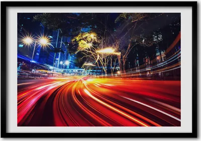 Produktbild von Bild - Bilderrahmen - 100 cm x 70 cm - MDF - Rahmen - Foto - Wandkunst Geschwindigkeit in