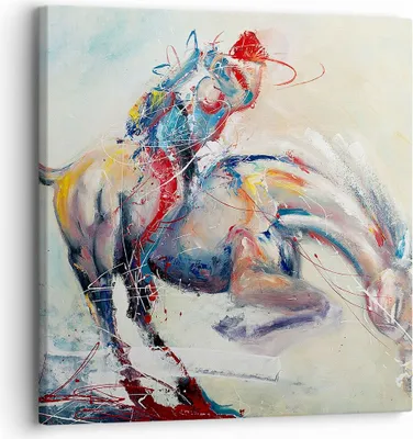 Produktbild von Bild auf Leinwand - Leinwandbild - Pferd Abstraktion - 30x30cm - Wand Bild - Wanddeko - Wandbilder - Leinwanddruck - Bilder - Kunstdruck - Wanddekoration - Leinwand bilder - Wandkunst - AC30x30-3446