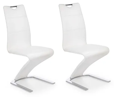 Produktbild von 2er Set Design Esszimmerstuhl ST-1 Weiß Freischwinger Schwingstuhl Stuhl