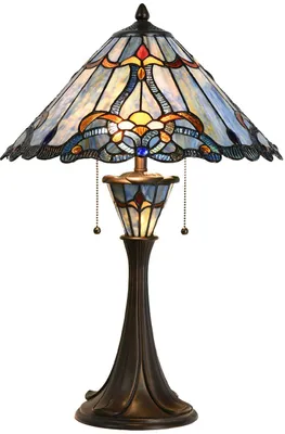Produktbild von Clayre & Eef Tiffany Tischlampe Ø 40x61 cm Blau Glas