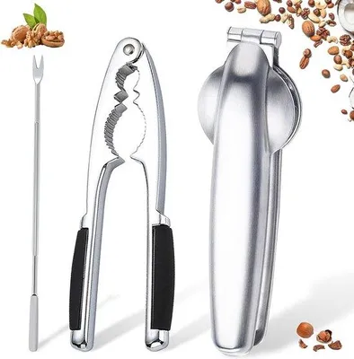 Produktbild von Famanu Nussknacker mit Kastanienclip - Edelstahl, ergonomisch, rutschfester Griff