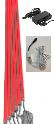 Produktbild von 2248 LED ALU Leuchte f. Paneele 18mm Abstand 6x50cm Netzteile ROT