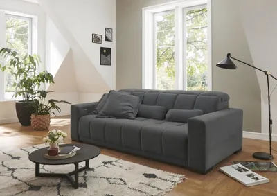 Produktbild von Big-Sofa >Maggy< Sitztiefen- / Kopfteilverstellung, Storm grau - 242x110x121cm (BxHxT)