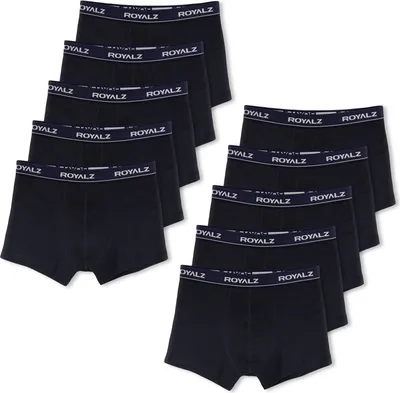Produktbild von ROYALZ Unterhosen Herren Boxershorts men 10er Pack klassisch für Sport und Freizeit, 10er Pack (95% Baumwolle / 5% Elasthan)
