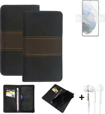 Produktbild von K-S-Trade Handyhülle + Kopfhörer kompatibel mit Samsung Galaxy S21+ 5G Exynos Schutzhülle Walletcase Bookstyle Tasche Schutz Case Hülle Wallet