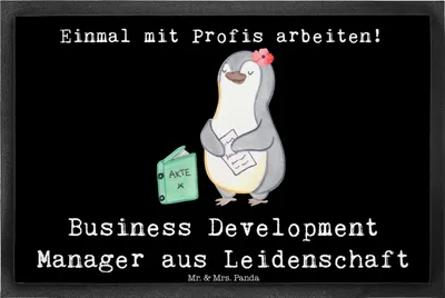 Produktbild von Mr. & Mrs. Panda Schmutzfangmatte Business Development Manager Leidenschaft 40 x 60 cm - Schwarz - Geschenk, Fussmatte, Schmutzmatte, Schuhabstreifer, fußmatte