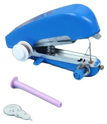 Productafbeelding van Handmatige naaimachine, draagbaar ontwerp, eenvoudig in gebruik, blauw